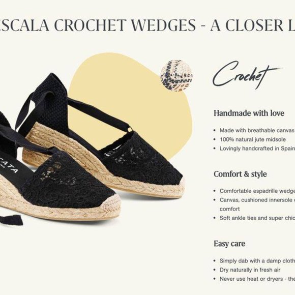 Viscata Crochet Wedge Espadrilles - Picture 8 of 9